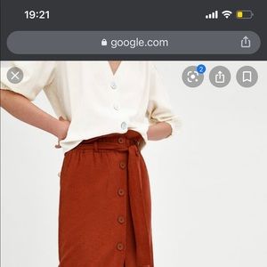 NWT- ZARA vintage look white/cream blouse